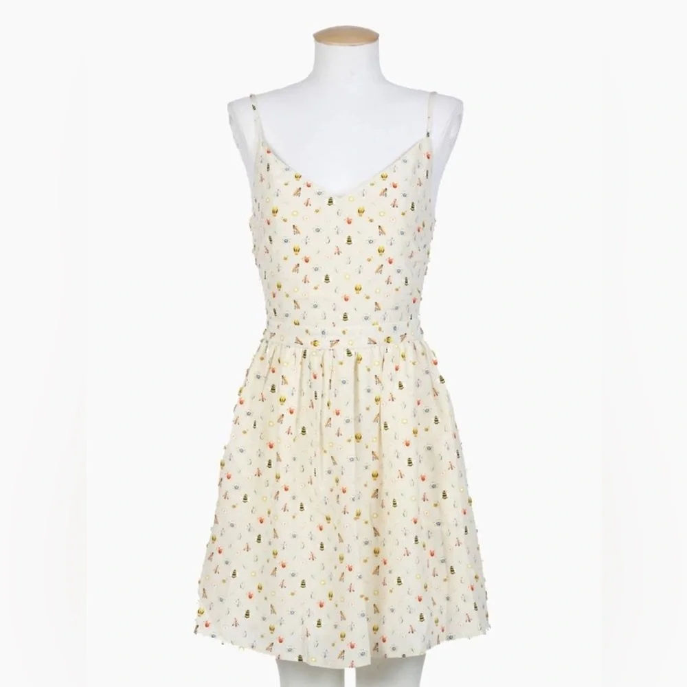 Joie Hudette 100% Silk Bug Print Sundress – Cream, Size m - Picture 1 of 6